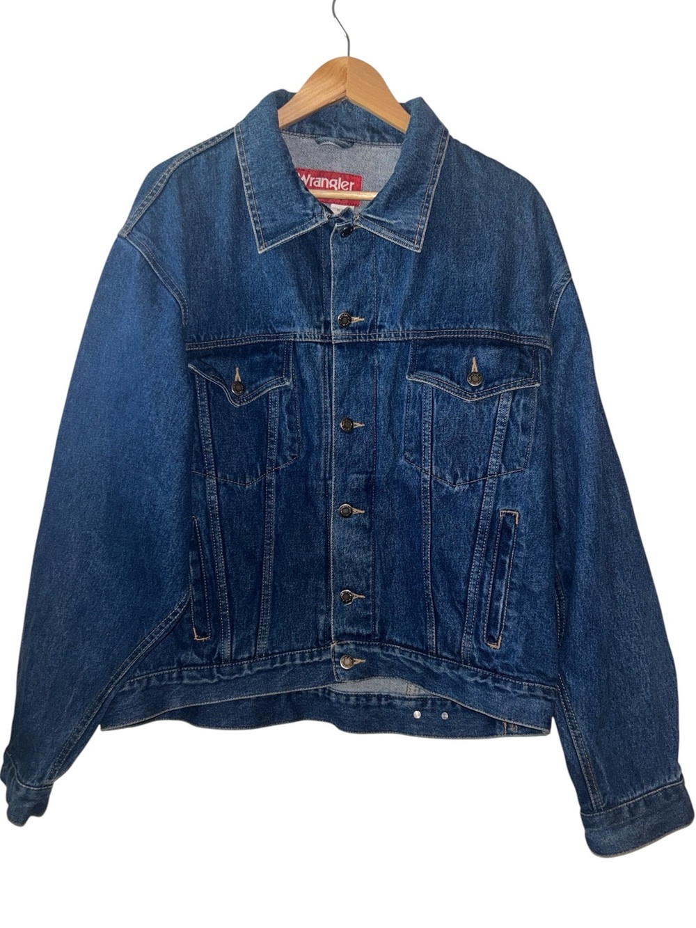 Vintage Wrangler Hero Denim Trucker Jacket 100% Cotton Men’s Size XL